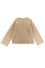Angelina Cuff Slit Crew Neck Sweater