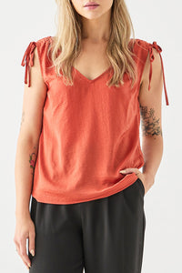 Shoulder Tie V-Neck Top