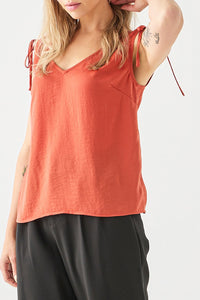 Shoulder Tie V-Neck Top