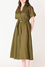 Belted Midi Shirt Dress