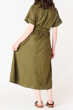 Belted Midi Shirt Dress