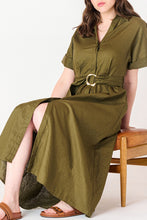 Belted Midi Shirt Dress