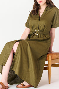 Belted Midi Shirt Dress