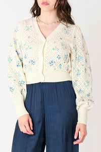 Pointelle Embroidered Cardigan