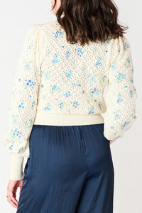 Pointelle Embroidered Cardigan