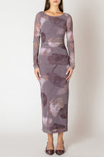 Printed Mesh Maxi Dress