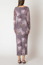 Printed Mesh Maxi Dress