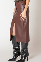 Faux Leather Midi Skirt