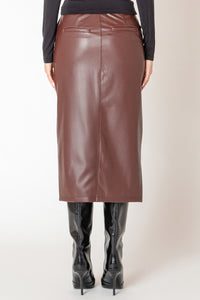 Faux Leather Midi Skirt