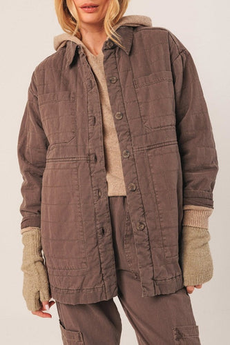Quilted Button-Up Jacket