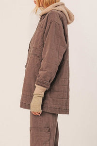Quilted Button-Up Jacket