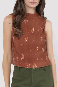 Last Dance Plisse High Neck Top