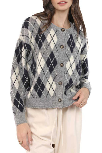 Bec Argyle Sweater Cardigan