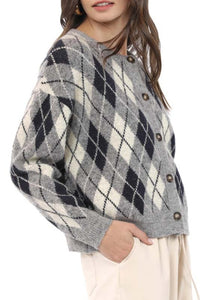 Bec Argyle Sweater Cardigan