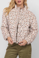 Floral Cord Bomber Jacket