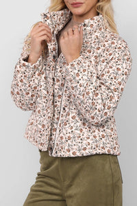 Floral Cord Bomber Jacket