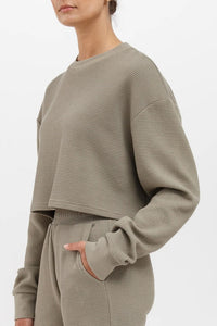 Waffle Knit Little Sister Boxy Tee