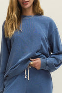 Boyfriend Knit Denim Sweatshirt
