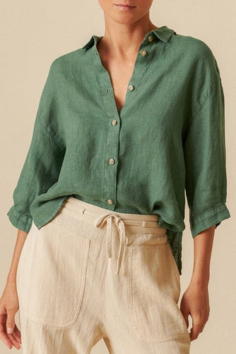 Linen Box-Cut Shirt