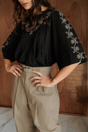 Embroidered Yoke Blouse