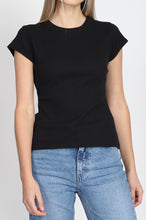 Ribbed Tee w/ Cap Sleeves