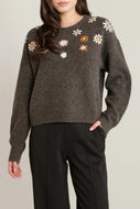 Embroidered Flower Sweater