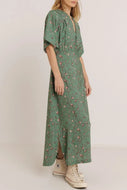 Long Floral Print Dress
