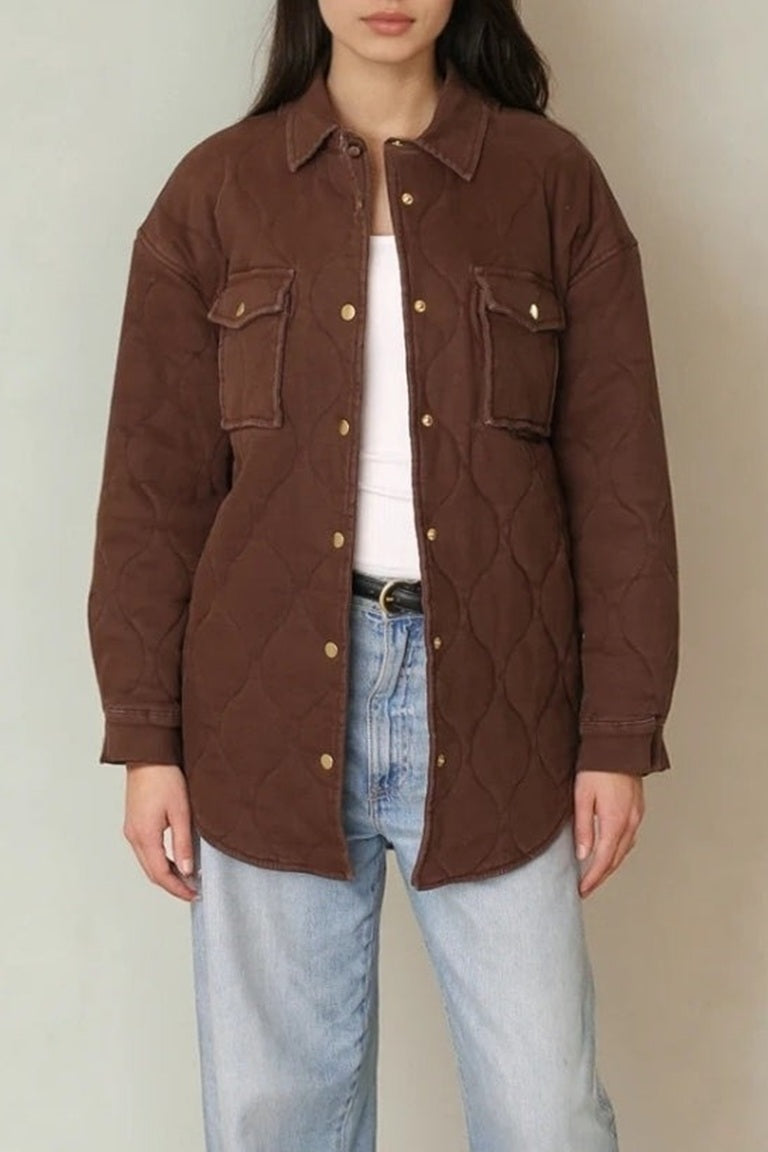 Leni Quilted Brushed Cotton Coat