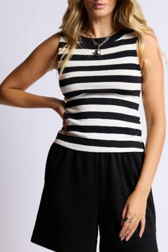 Sure Thing Stripe Boat Neck Tank