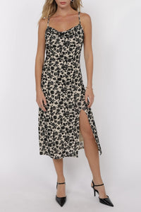 Burnout Cowl Neck Midi Dress