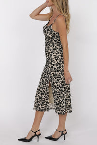 Burnout Cowl Neck Midi Dress