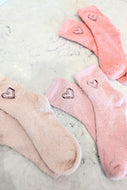 Fuzzy Heart Socks (5 Colours)
