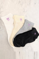 Crew Sock w/ Bow (4 Colours)