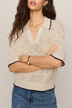 Denman Crochet Polo Sweater